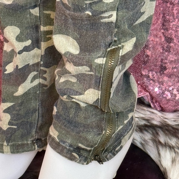 Vintage 90s Distressed Camouflage Spoon Jeans Skinny Twill pants 37” inseam. - Picture 9 of 11